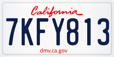 CA license plate 7KFY813