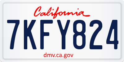 CA license plate 7KFY824