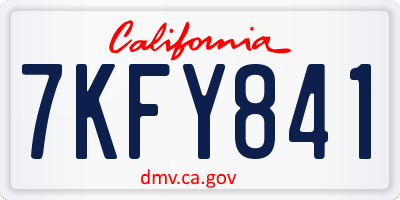 CA license plate 7KFY841