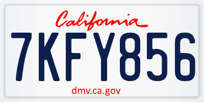 CA license plate 7KFY856