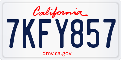 CA license plate 7KFY857