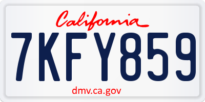 CA license plate 7KFY859