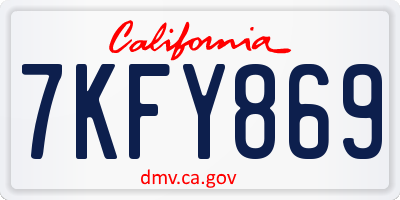 CA license plate 7KFY869