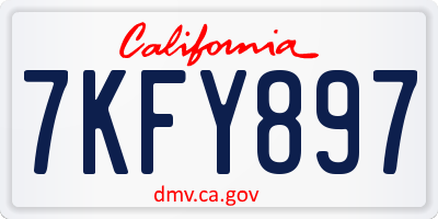 CA license plate 7KFY897
