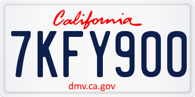 CA license plate 7KFY900