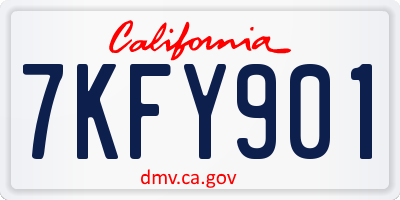 CA license plate 7KFY901
