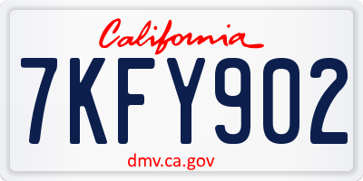 CA license plate 7KFY902
