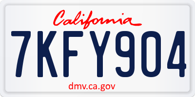 CA license plate 7KFY904