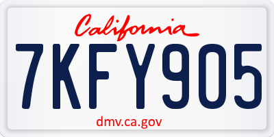 CA license plate 7KFY905