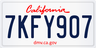 CA license plate 7KFY907