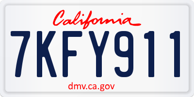 CA license plate 7KFY911