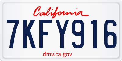 CA license plate 7KFY916