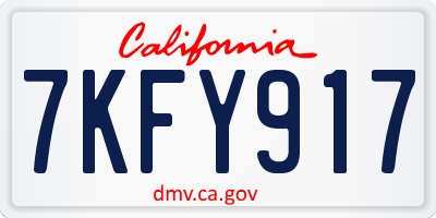CA license plate 7KFY917