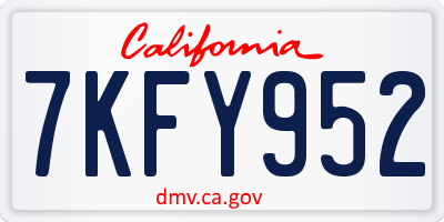 CA license plate 7KFY952