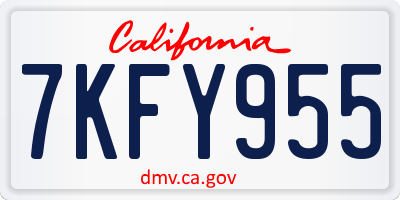CA license plate 7KFY955
