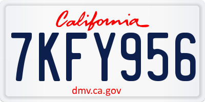 CA license plate 7KFY956