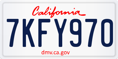 CA license plate 7KFY970