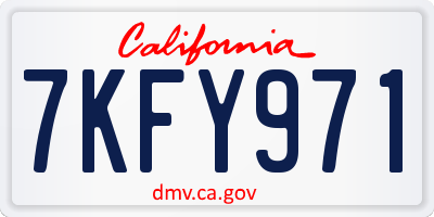CA license plate 7KFY971