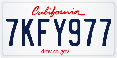 CA license plate 7KFY977
