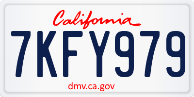 CA license plate 7KFY979
