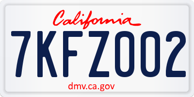 CA license plate 7KFZ002