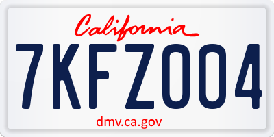 CA license plate 7KFZ004