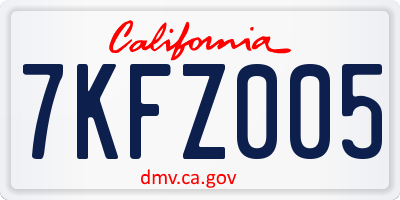 CA license plate 7KFZ005