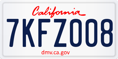 CA license plate 7KFZ008