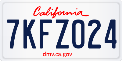 CA license plate 7KFZ024