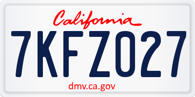 CA license plate 7KFZ027