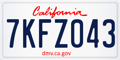 CA license plate 7KFZ043