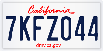 CA license plate 7KFZ044