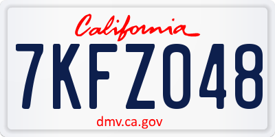 CA license plate 7KFZ048