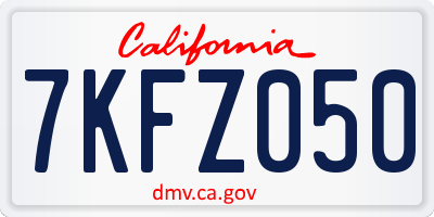 CA license plate 7KFZ050