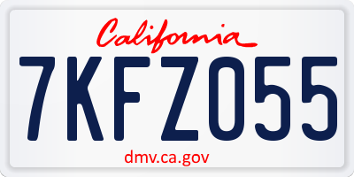 CA license plate 7KFZ055