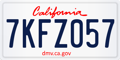 CA license plate 7KFZ057