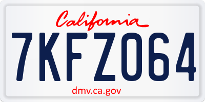 CA license plate 7KFZ064