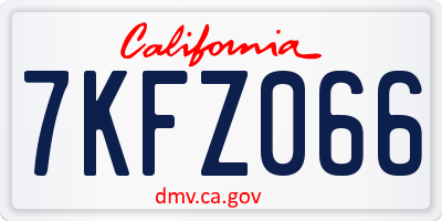 CA license plate 7KFZ066