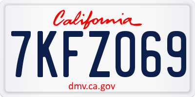 CA license plate 7KFZ069