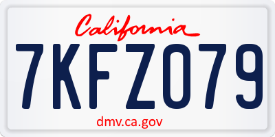 CA license plate 7KFZ079