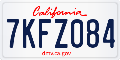 CA license plate 7KFZ084