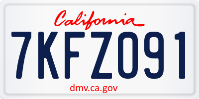 CA license plate 7KFZ091