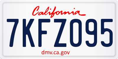 CA license plate 7KFZ095