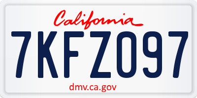 CA license plate 7KFZ097