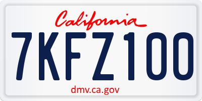 CA license plate 7KFZ100