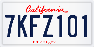 CA license plate 7KFZ101