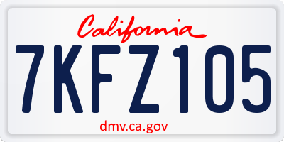 CA license plate 7KFZ105