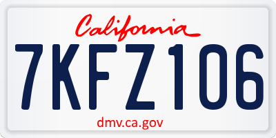 CA license plate 7KFZ106