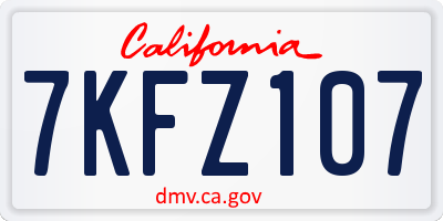 CA license plate 7KFZ107