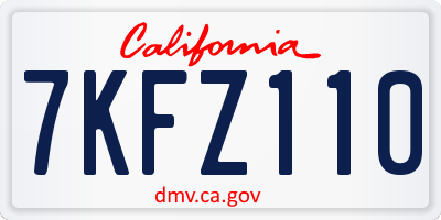 CA license plate 7KFZ110